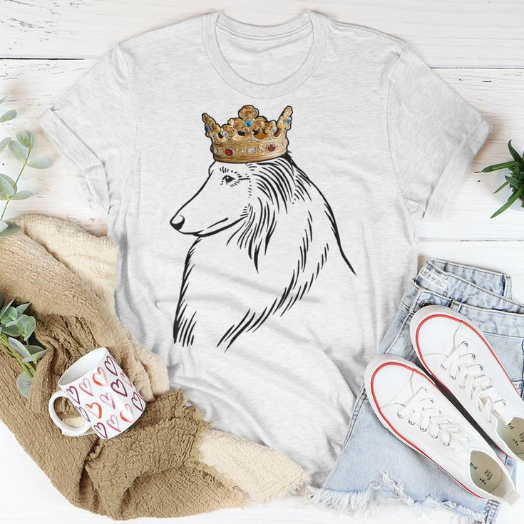 Rough Collie Dog Wearing Crown T-Shirt Unique Gifts