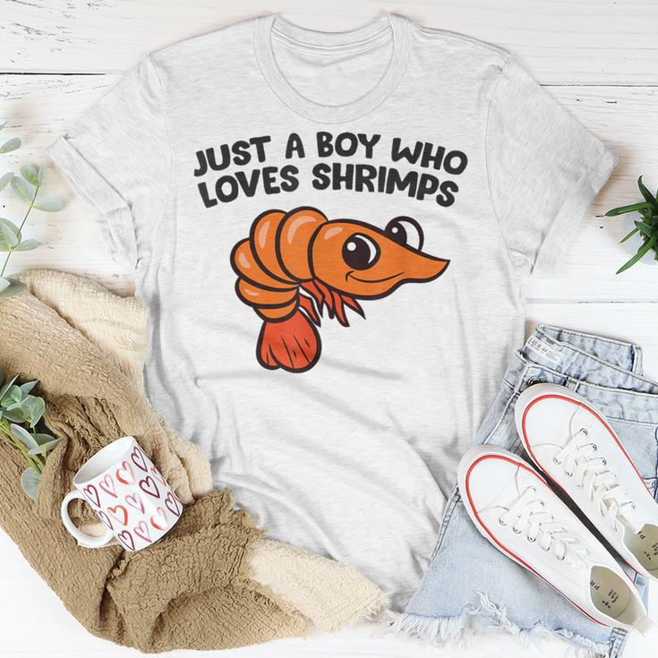 Shrimp Seafood Just A Boy Who Loves Shrimps T-Shirt Unique Gifts
