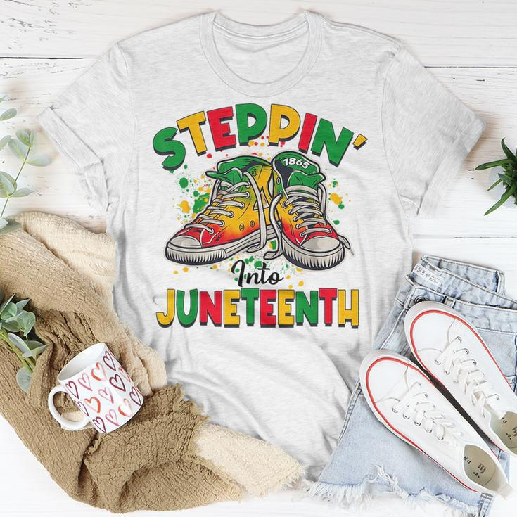 Steppin Into Junenth Like My Ancestors Shoes Unisex T-Shirt Funny Gifts