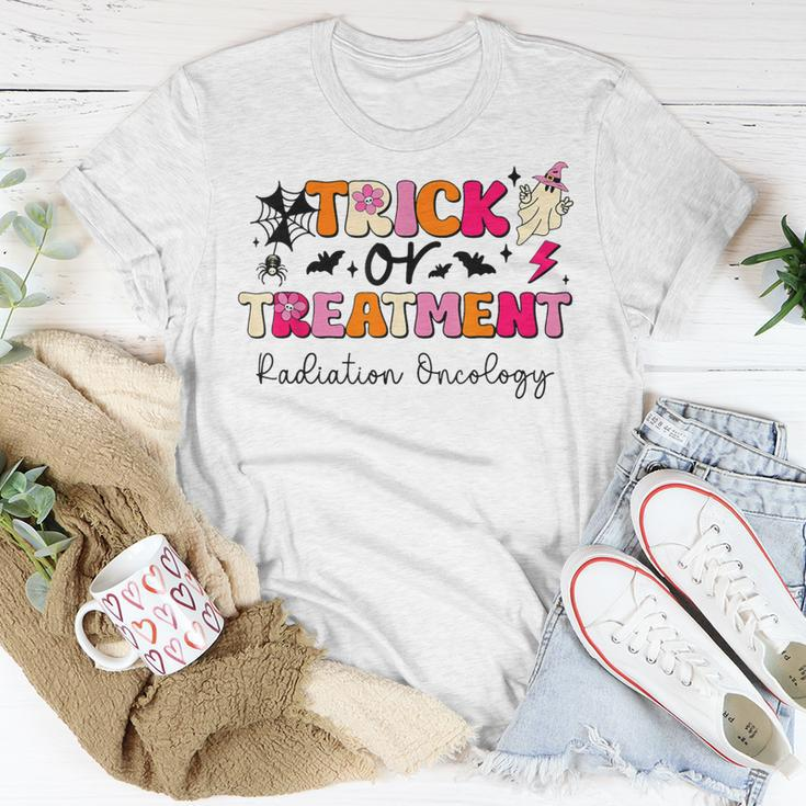 Trick Or Treatment Halloween Radiation Oncology Rad Therapy T-Shirt Unique Gifts