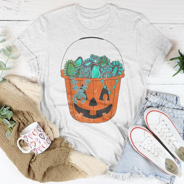 Turquoise Jack-O'-Lantern Halloween Pumpkin Turquoise T-Shirt Unique Gifts