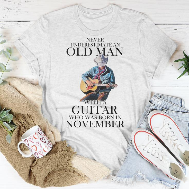 Never Underestimate A November Man With A Guitar T-Shirt Unique Gifts