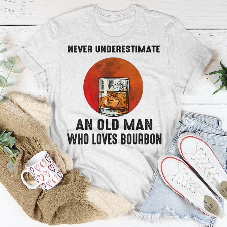 Never Underestimate An Old Man Who Loves Bourbon T-Shirt Unique Gifts