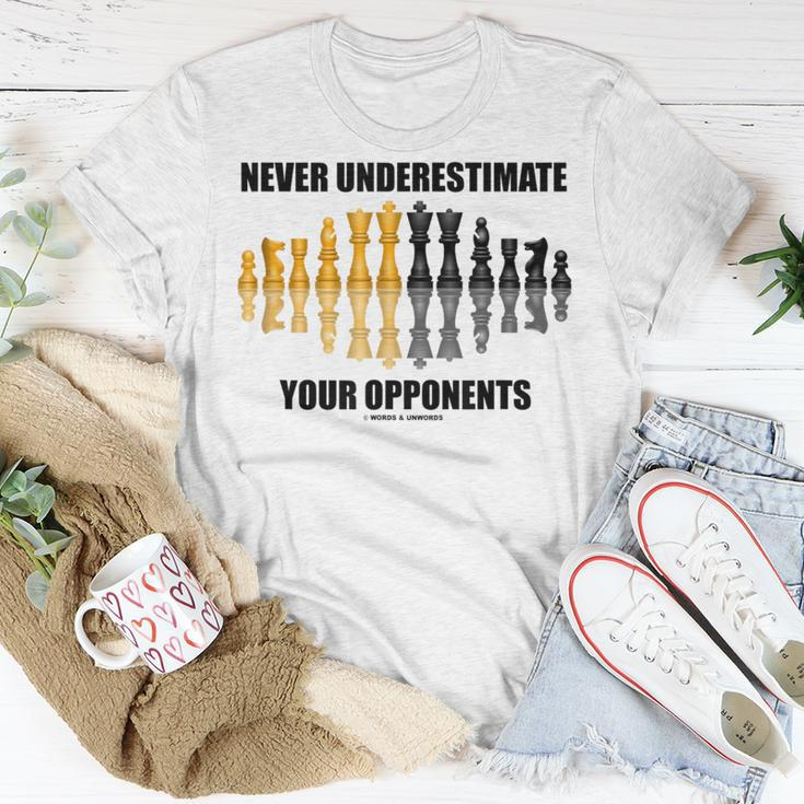 Never Underestimate Your Opponents Chess Geek Saying Advice T-Shirt Funny Gifts