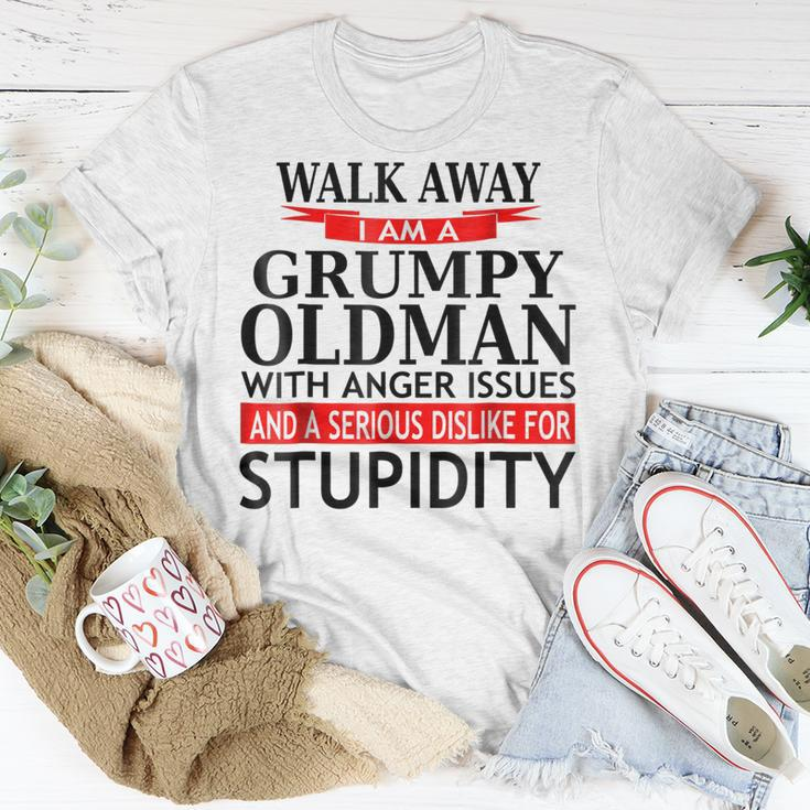 Walk Away Grumpy Old Man Funny Sarcasm Saying Gift For Mens Unisex T-Shirt Unique Gifts
