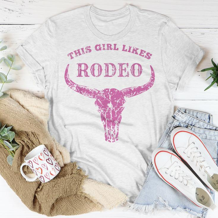 Western Country This Girl Likes Rodeo Vintage Howdy Cowgirl Unisex T-Shirt Unique Gifts