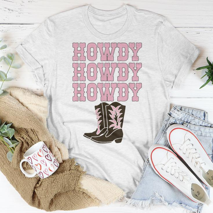 White Howdy Rodeo Western Country Southern Cowgirl Boots Unisex T-Shirt Unique Gifts