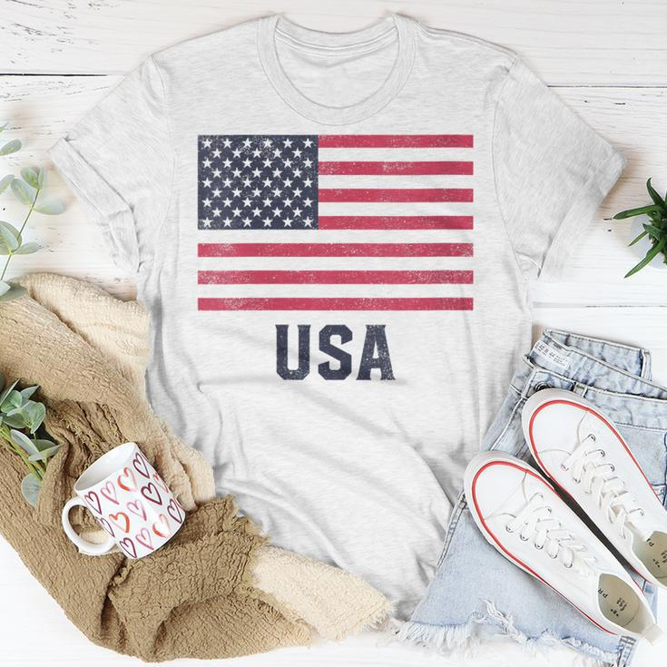 Womens Usa Flag Red White Blue 4Th Of July Top Unisex T-Shirt Unique Gifts