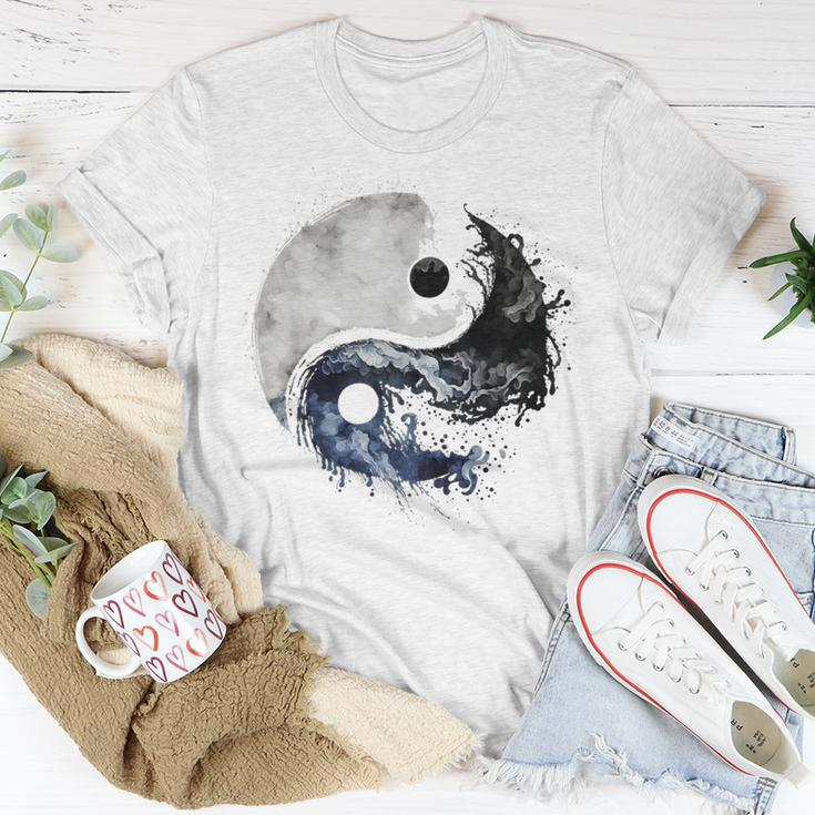 Ying Yang Balance Meditation Water Color Tai Chi Flow State T-Shirt Unique Gifts