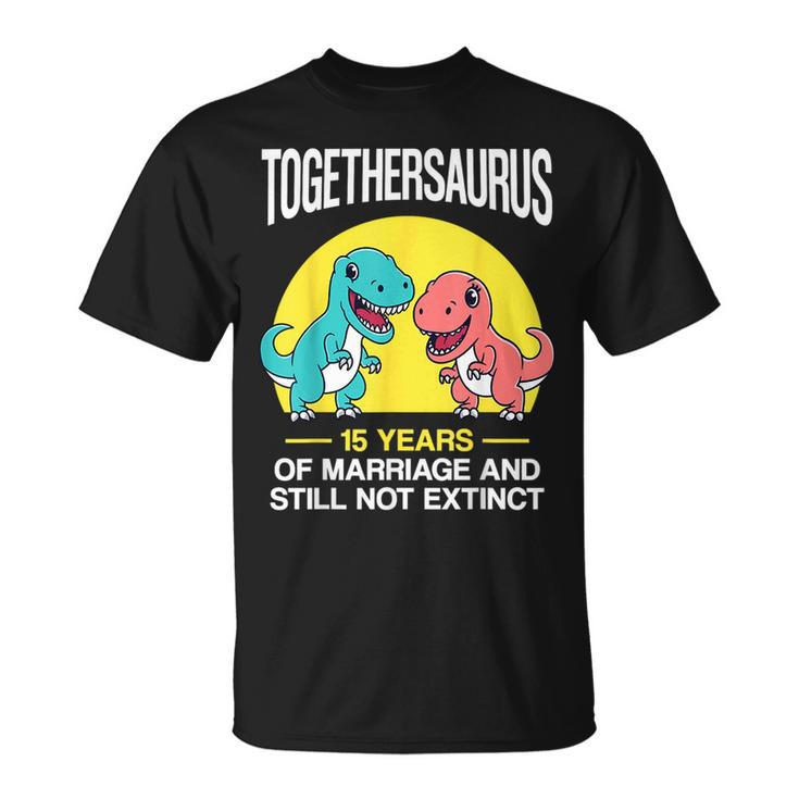 15Th 15-Year Wedding Anniversary T-Rex Couple T-Shirt