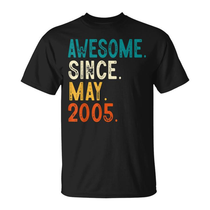 18 Year Old Awesome Since May 2005 18Th Birthday Unisex T-Shirt