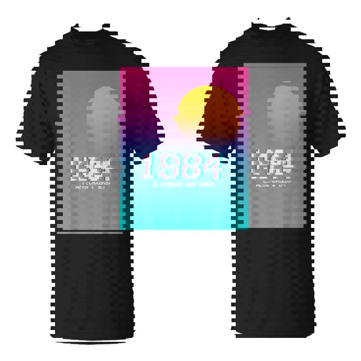 1984 Birthday Legend I Vhs Glitch Vaporwave 80S Retro T-Shirt