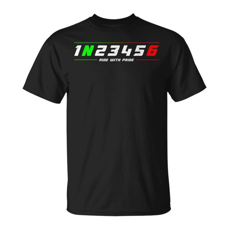 1N23456 Ride With Pride Motorcycle Shift Biker Motorcyclist  Unisex T-Shirt
