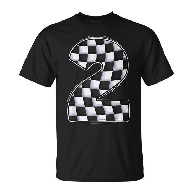 2 Year Old Pit Crew Boy Two Car Racing 2Nd Birthday Race Car  Unisex T-Shirt
