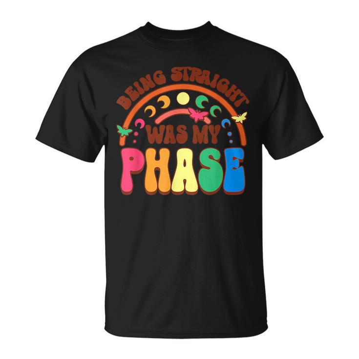 Being Straight Was My Phase Groovy Lgbt Pride Month Gay Les  Unisex T-Shirt