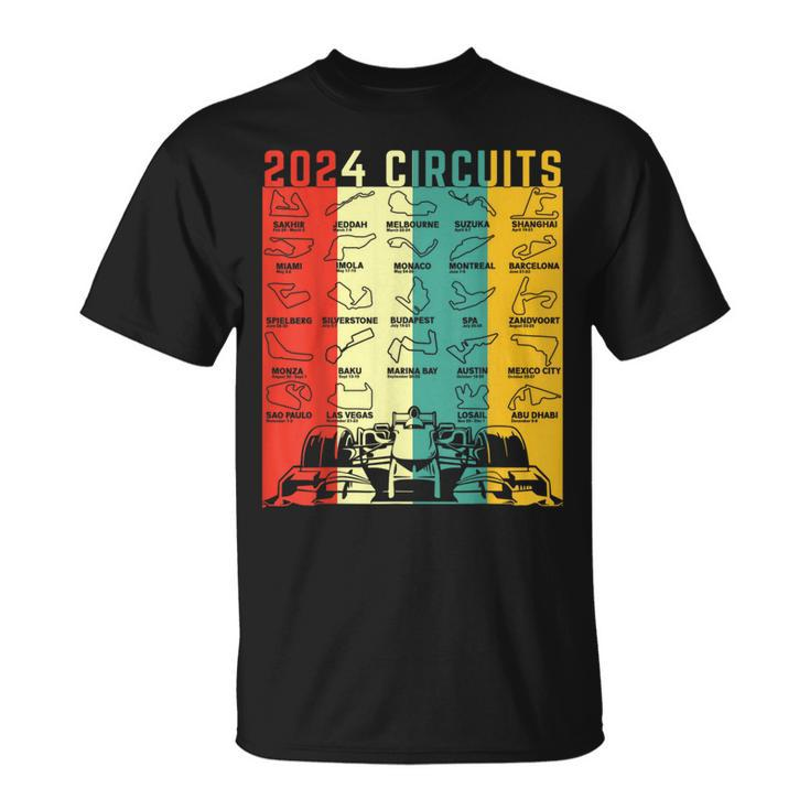 2024 Schedule Formula Racing Formula Car Retro Vintage T-Shirt