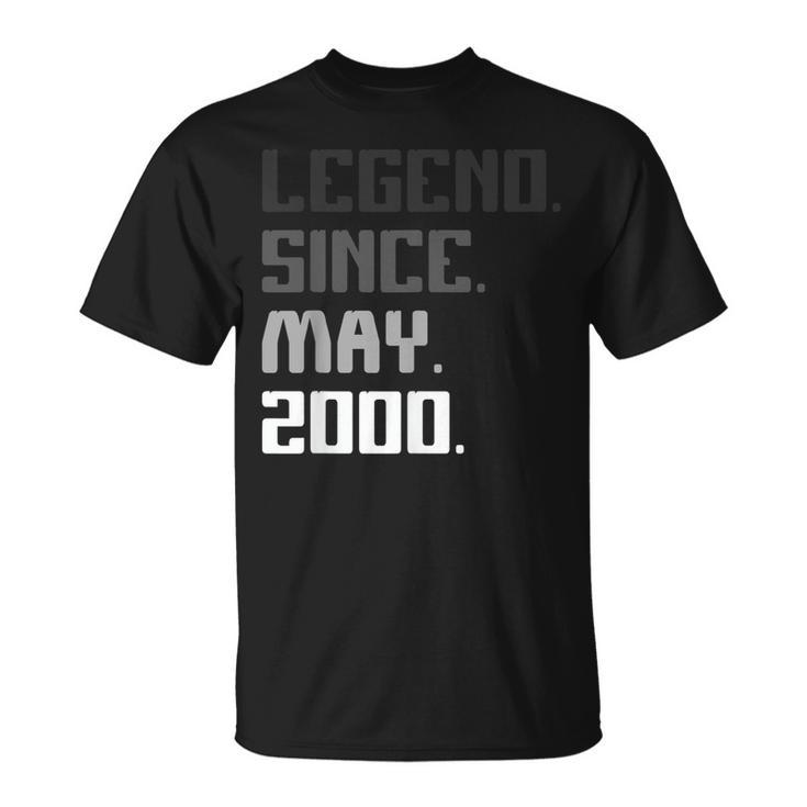 21St Birthday Gifts 21 Years Old Legend Since May 2000 Unisex T-Shirt