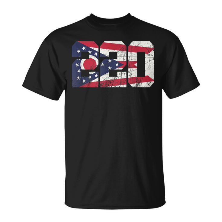 220 Area Code Flag Of Ohio State Vintage T-Shirt