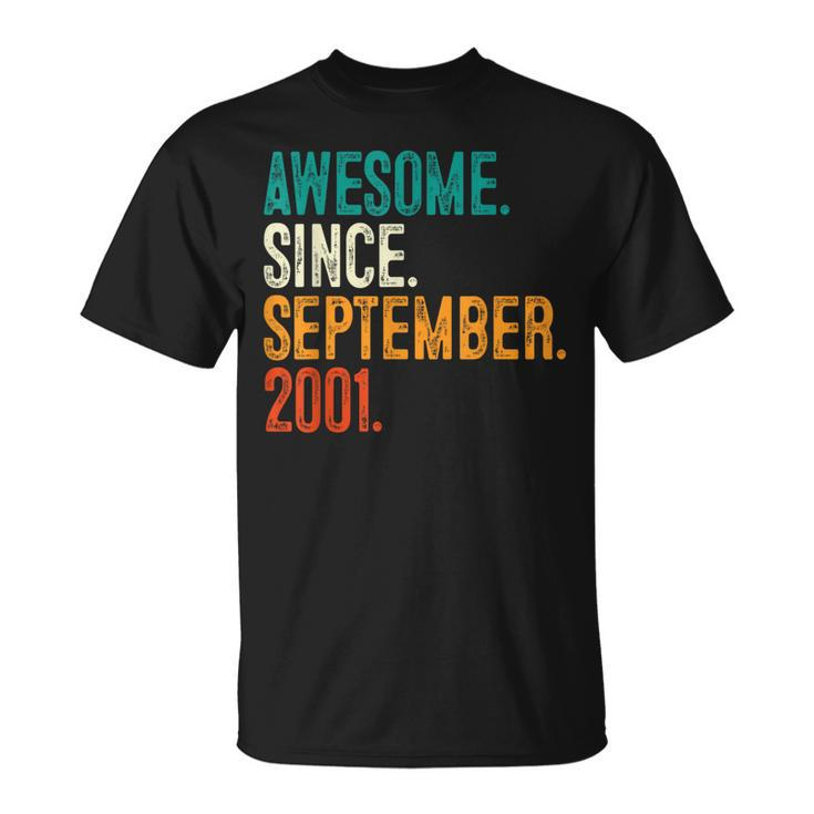 22Nd Birthday 22 Years Old Awesome Since September 2001 T-Shirt