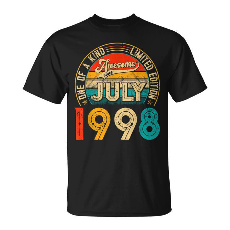 23 Years Old Decoration Born In July 1998 23Rd Birthday Unisex T-Shirt