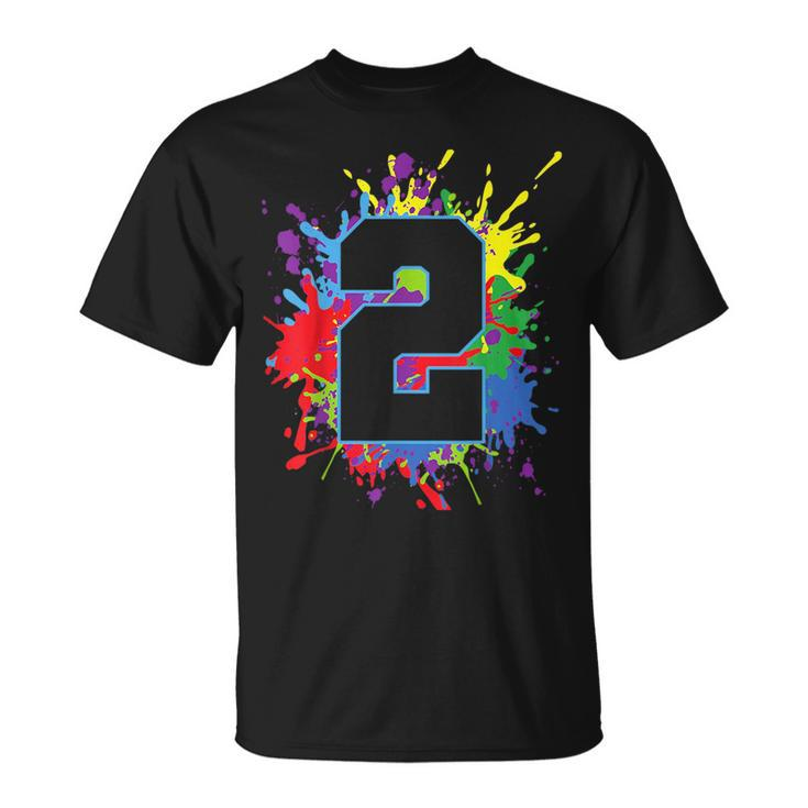 2Nd Birthday  For Girls Boys 6 Paint Splashes Unisex T-Shirt