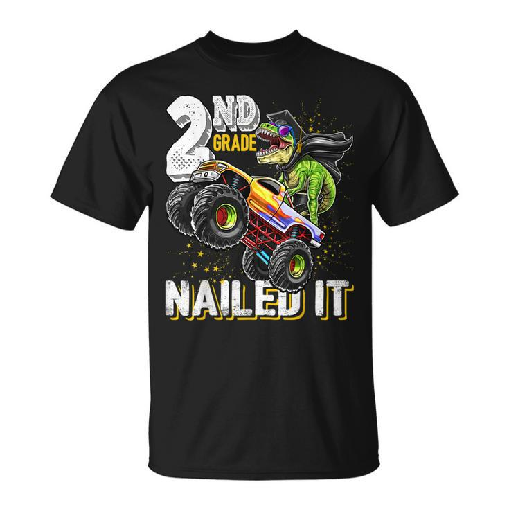 2Nd Grade Nailed It Dinosaur Monster Truck Graduation Cap Unisex T-Shirt