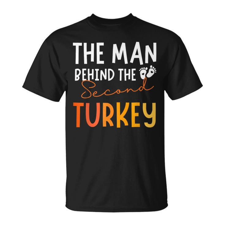 2Nd Pregnancy Announcement Thanksgiving Dad Turkey Baby 2023 T-Shirt