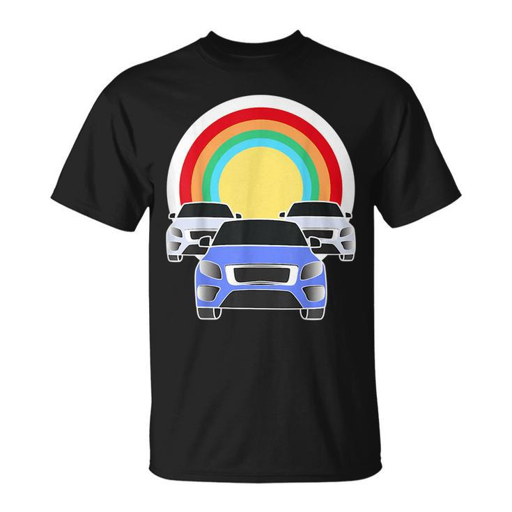 3 Cars Race Automobile Roadtrip Travel Car Drive Graphic Cars Funny Gifts Unisex T-Shirt
