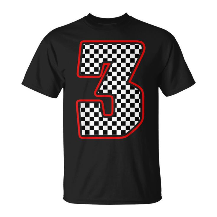 3 Year Old Race Car Birthday Party 3Rd Racing Track Racing Funny Gifts Unisex T-Shirt