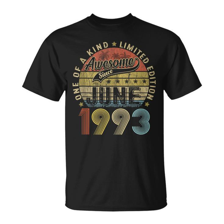 30 Year Old Gifts Awesome Since June 1993 30Th Birthday Men  Unisex T-Shirt