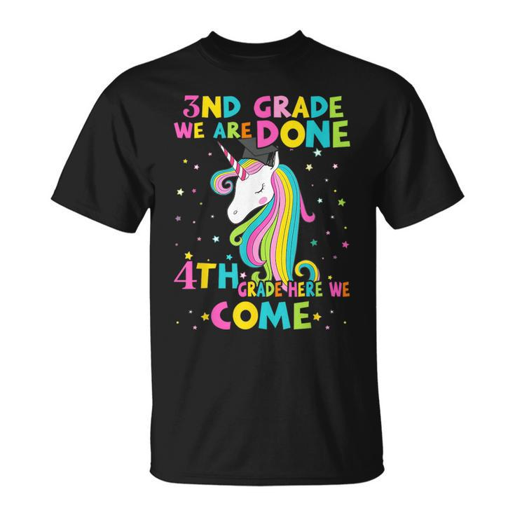 3Rd Grade Graduation Magical Unicorn 4Th Grade Here We Come  Unisex T-Shirt