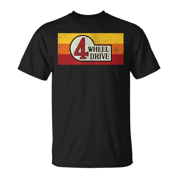 4 Wheel Drive Vintage 4X4 Overland Emblem With Stripes 4Wd T-Shirt