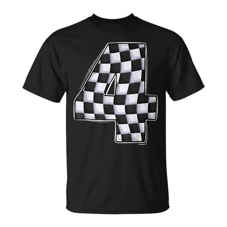 4 Year Old Pit Crew Boy Car Racing 4Th Birthday Race Car  Unisex T-Shirt