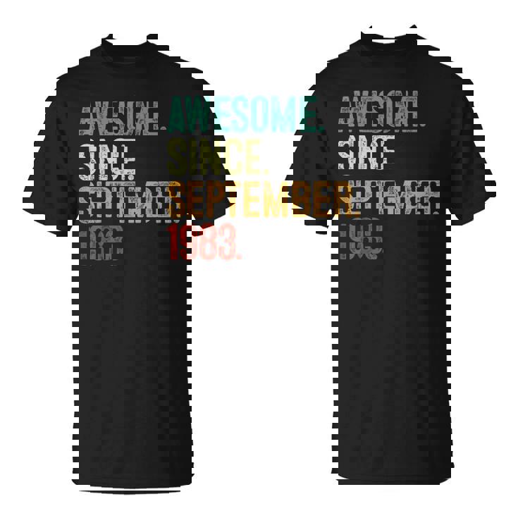 40 Year Old Awesome Since September 1983 40Th Birthday T-Shirt