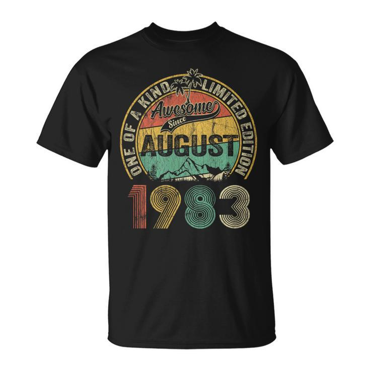 40 Years Old Made In 1983 Vintage August 1983 40Th Birthday   Unisex T-Shirt