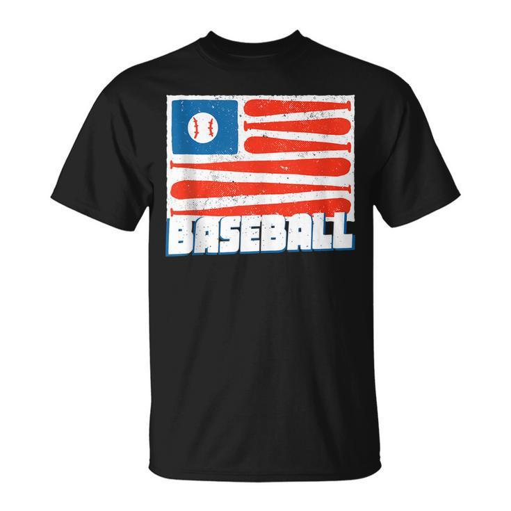 4Th Of July Baseball American Flag  Unisex T-Shirt