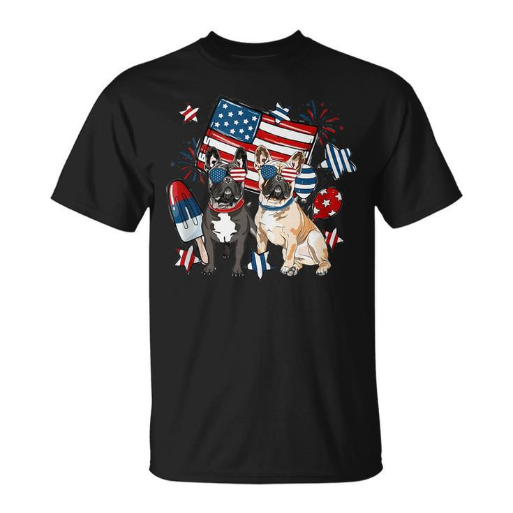 4Th Of July French Bulldog Dog Independence Day Patriotic  Unisex T-Shirt