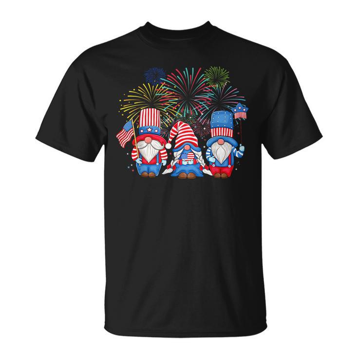 4Th Of July Funny Patriotic Gnomes Sunglasses American Usa Unisex T-Shirt