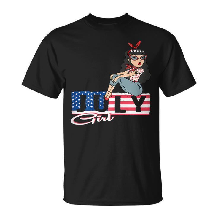 4Th Of July Girl American Flag Patriotic Usa  Unisex T-Shirt