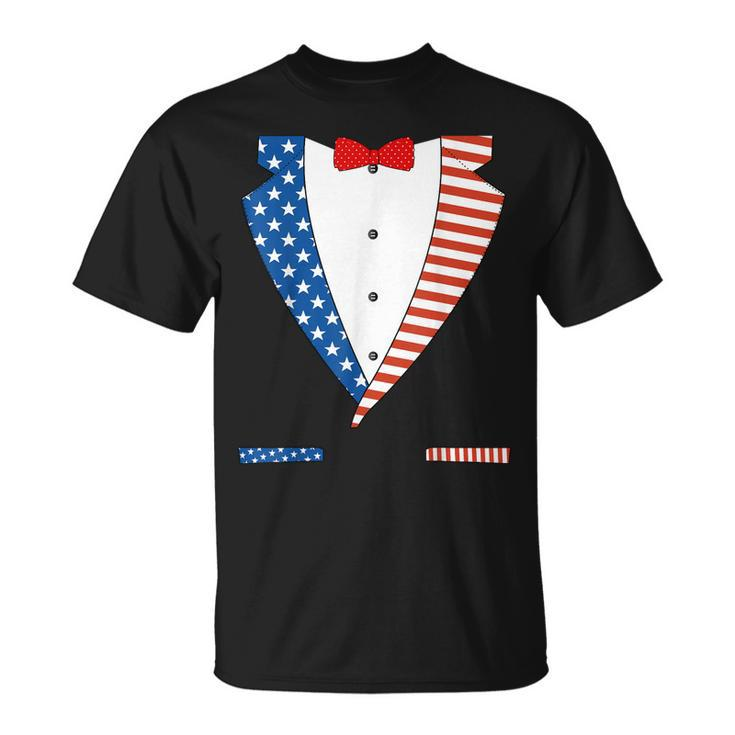 4Th Of July Independence Day American Flag Tuxedo Unisex T-Shirt