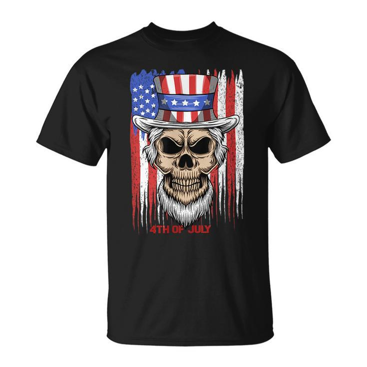 4Th Of July Patriotic Skeleton 4Th Of July American Flag  Patriotic Funny Gifts Unisex T-Shirt