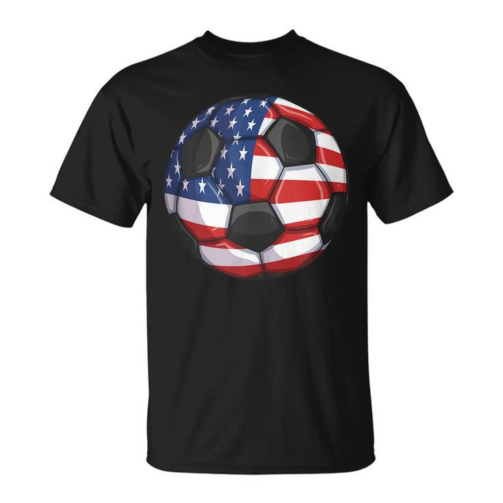 4Th Of July Soccer Sport  Men Women Kids Gift Usa Flag  Unisex T-Shirt