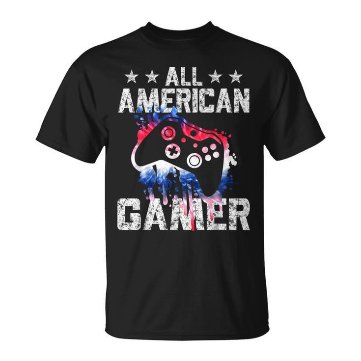 4Th Of July Video Game American Flag All American Gamer Unisex T-Shirt