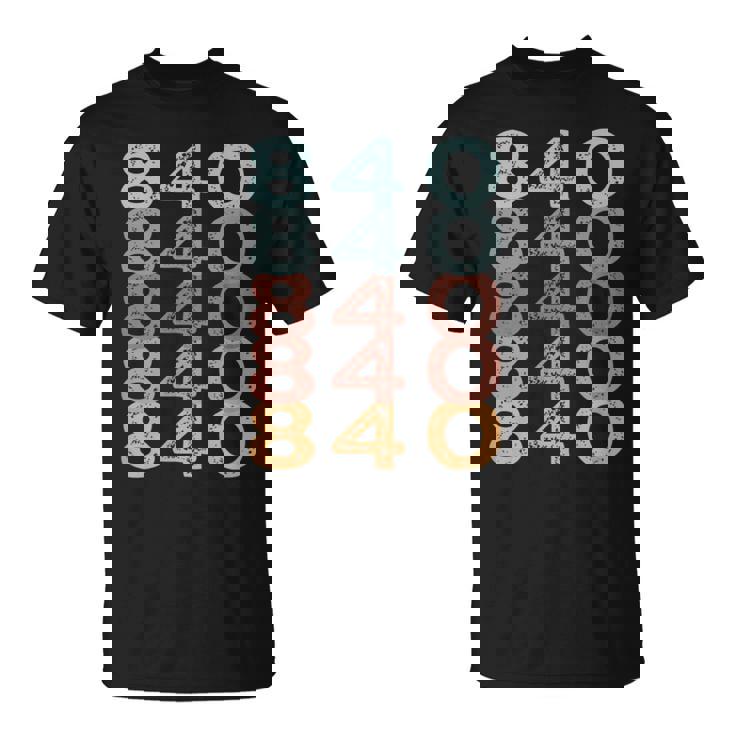 840 California Multi Color Area Code Men's T-shirt Back