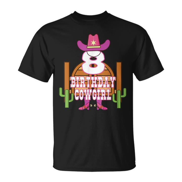 8Th Birthday Cowgirl 8 Years Old Girl Rodeo Lover Party Unisex T-Shirt