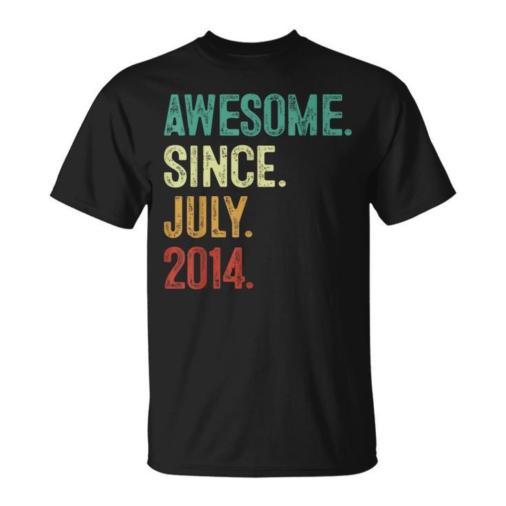 9 Year Old Awesome Since July 2014 9Th Birthday Unisex T-Shirt