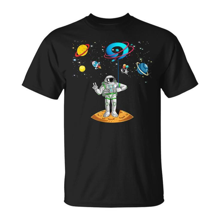 9 Years Old Birthday Boy 9Th Space Planets Astronaut Gift Space Funny Gifts Unisex T-Shirt