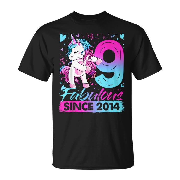 9 Years Old Flossing Unicorn Gifts 9Th Birthday Girl Party  Unisex T-Shirt