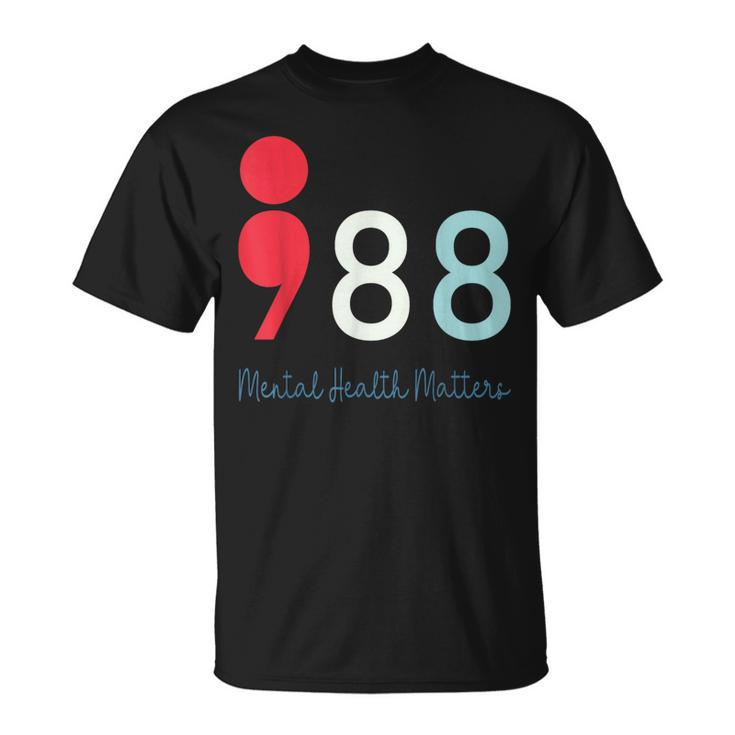 988 Semicolon Mental Health Matters Suicide Prevention Retro  Unisex T-Shirt