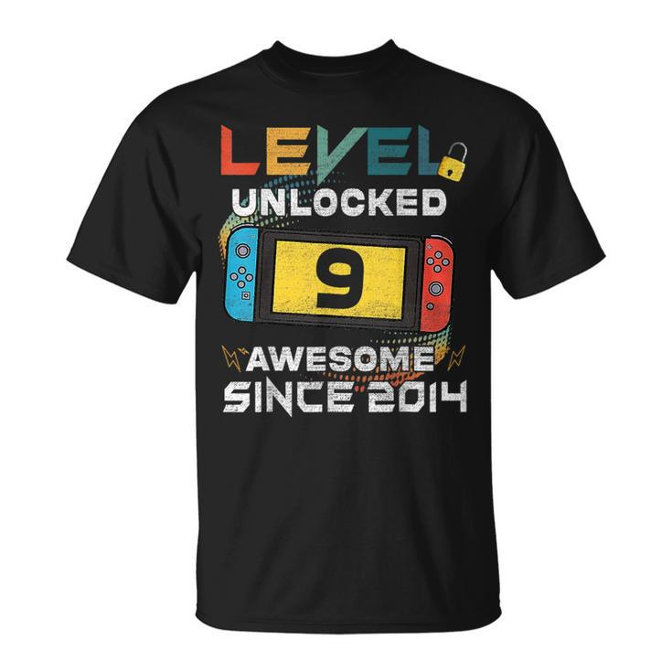 9Th Birthday Boy Level 9 Unlocked Awesome 2014 Video Gamer  Unisex T-Shirt